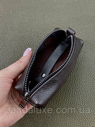 Ключниця з натуральної зернистої шкіри MAXI (коричнева), фото 6