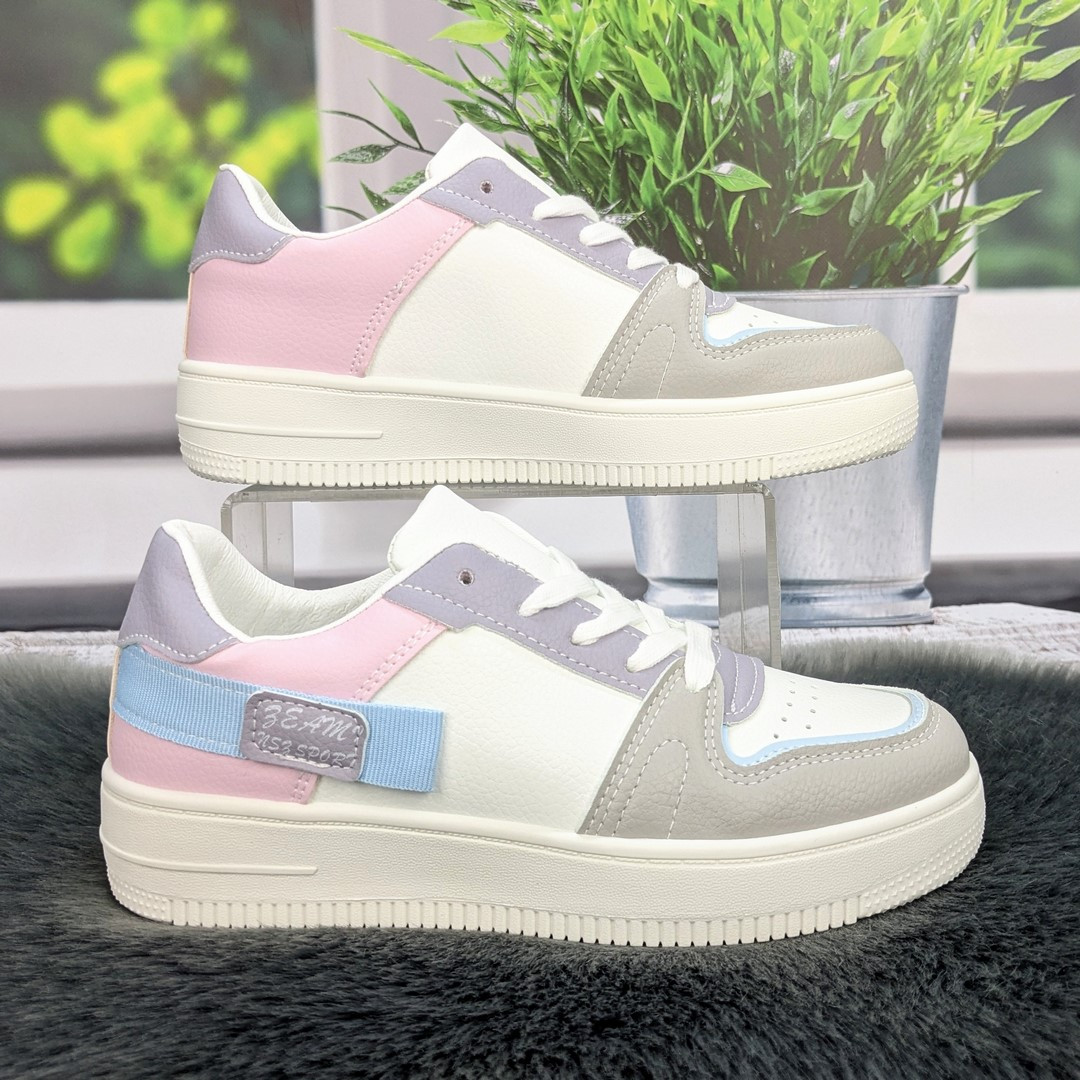 Кросівки жіночі Shosho білі з сірим демісезонні 4819