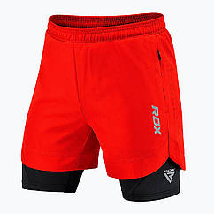 Компресійні шорти для RDX MMA T16 2-в-1 RED/BLACK-L