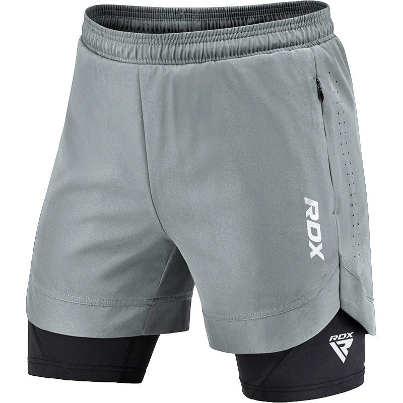 Компресійні шорти для RDX MMA T16 2-в-1 GREY/BLACK-S, фото 1