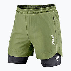Компресійні шорти для RDX MMA T16 2-в-1 GREN/BLACK-XL