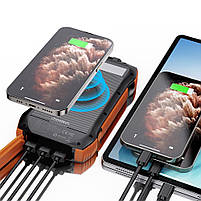 Повербанк з сонячною панеллю 20000mAh Choetech B657 Black PD20W+QC QC3.0 PD3.0 бездротова зарядка (43-00134), фото 7