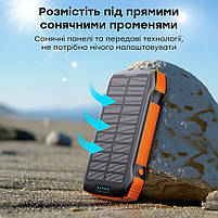 Повербанк з сонячною панеллю 20000mAh Choetech B657 Black PD20W+QC QC3.0 PD3.0 бездротова зарядка (43-00134), фото 9