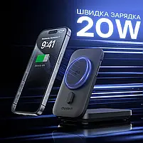 Повербанк з підставкою 10000mAh Choetech B750 Black QC3.0 PD3.0 бездротова зарядка смартфонів та Apple Watch (43-00133), фото 5