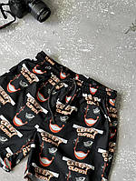 Чорні комфортні чоловічі пляжні шорти з модним дизайном на підкладці SHOP OP