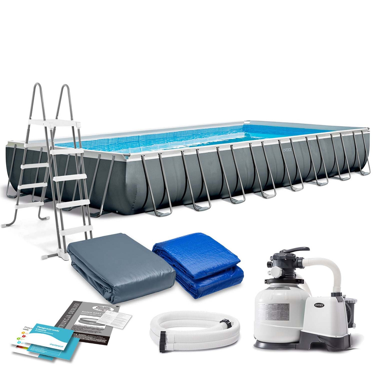 Басейн каркасний прямокутний 8в1 INTEX 26374, 975 x 488 x 132 см, фото 1