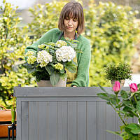 Посадковий стіл з нижньою шафою Сірий и Срібло и чорний