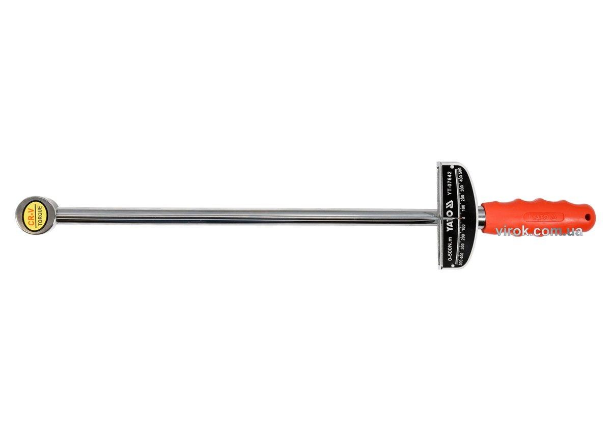 Ключ динамометричний стрілковий YATO : квадрат 3/4", F= 0-500 Нм [9]