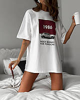 Футболка жіноча з принтом оверсайз 42-46