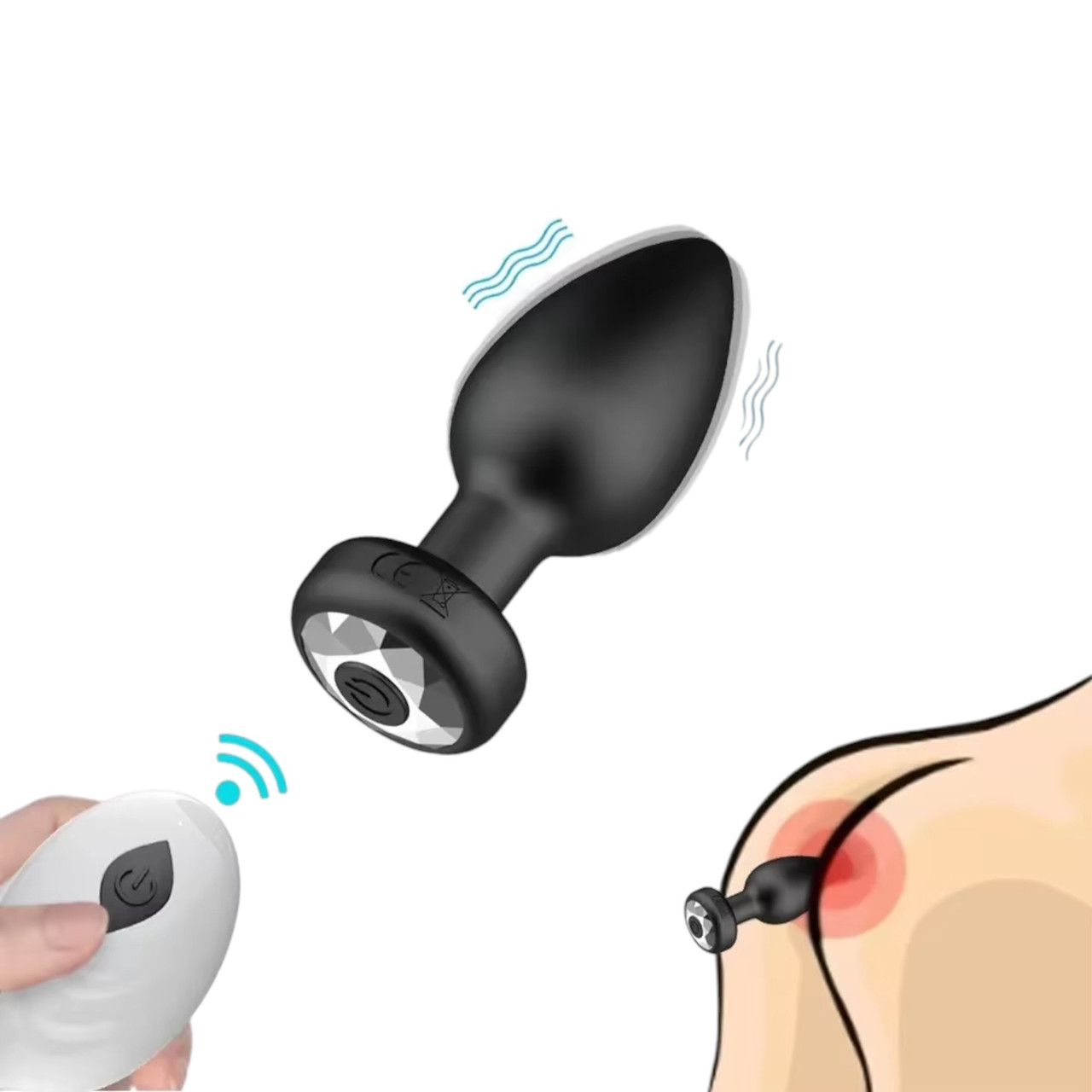 Вібруюча анальна пробка з пультом Розмір S для новачків Vibro Anal Plug USB, що вібрує