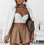 Жіночі шорти двонитка 42-46,48-52 білий, чорний,беж, фото 3