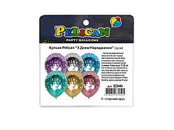Кульки 12 (30 см) З Днем Народження (10шт/уп) хром 5-стор. ТМ PELICAN