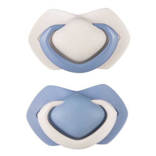 Пустушка силіконова симетричная блакитна 0-6 м 2 шт Pure Color Canpol babies 22/644, фото 1