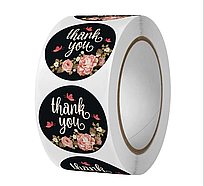 Наклейки в рулоні "Thank you" Ø25 мм (500 шт)