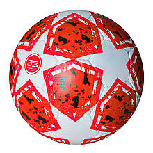 Футбольний м'яч 2500-109 розмір 5, (ПУ 1,4 мм), ручна робота, 32 панелі, 400 г червоний (IGR24)