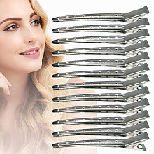 Набір металевих затискачів для волосся (12 шт., довжина 10 см)