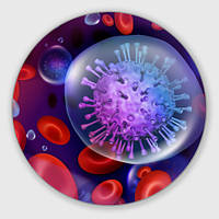 Тарілка керамічна Лейкоцити та карта ( 20см )