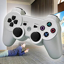 Геймпад бездротовий DualShock PS3 Bluetooth джойстик, Сріблястий (206)
