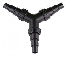 З'єднувач шланга Sunsun CST-02 для ставкового обладнання, трійник 25/32/38 мм