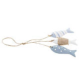 Підвісний декор "Три риби" Ручна різь для дерева,  ручний розпис, оригінальний орнамент. 28 см., фото 7