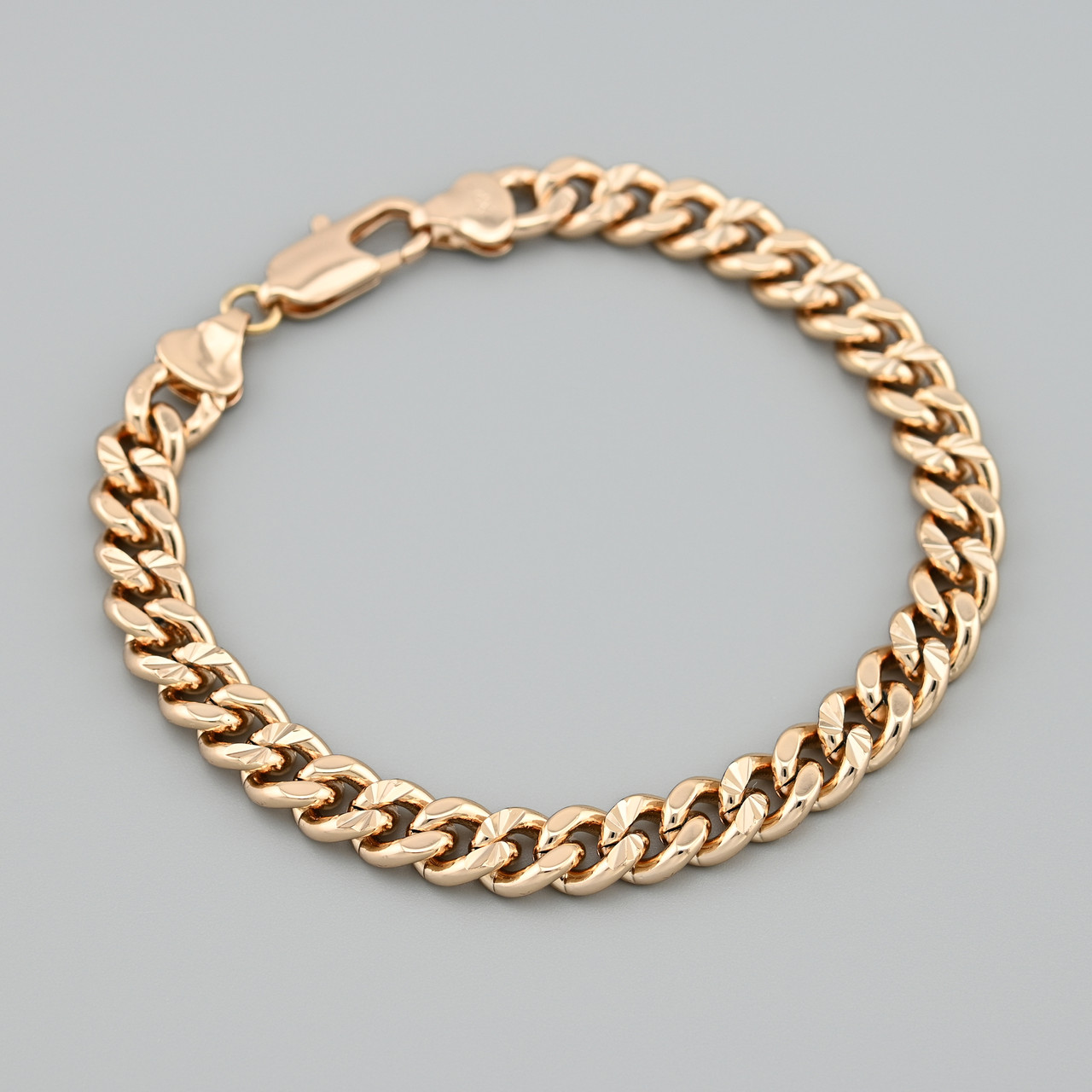 Браслет Панцирний 49996 ширина 7 мм позолота 18К довжина 19, фото 1