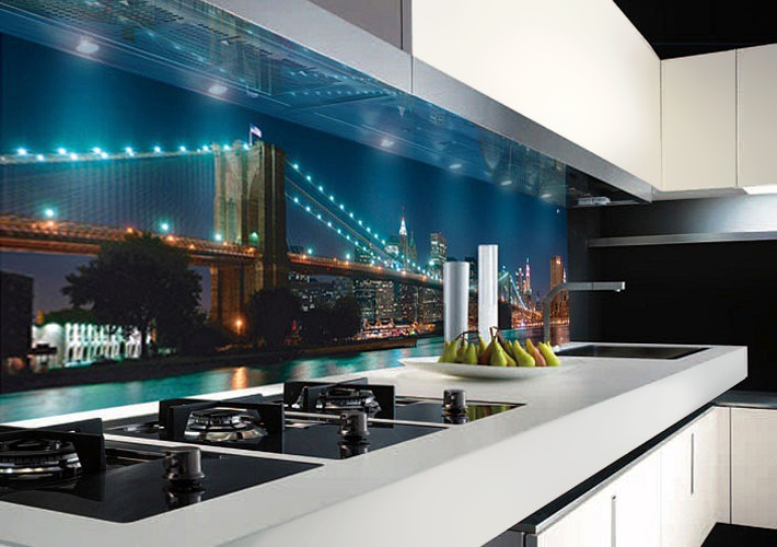 Кухонний фартух зі скла — Місто, фото 1