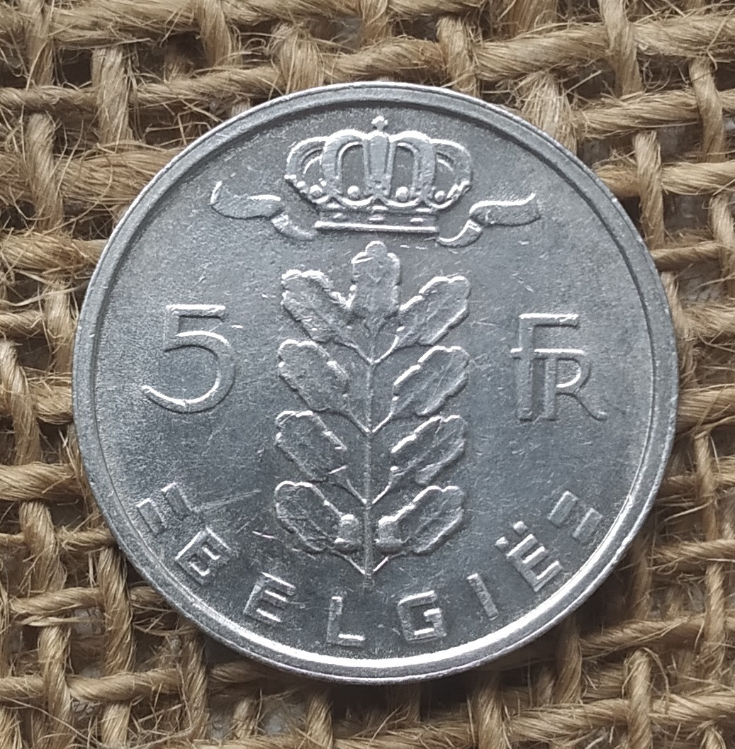 5 франкiв 1978 року. Бельгiя