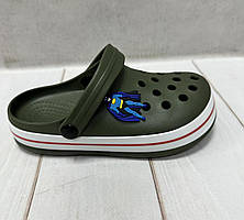 Дитячі сабо крокси crocs Luck line 31 20 см   хакі