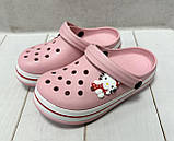 Дитячі сабо крокси crocs для дівчинки Luck line 31-34  пудра, фото 4