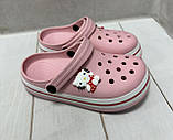 Дитячі сабо крокси crocs для дівчинки Luck line 31-34  пудра, фото 3