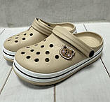 Дитячі сабо крокси crocs Luck line 31 20 см бежеві, фото 3