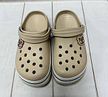 Дитячі сабо крокси crocs Luck line 31 20 см бежеві, фото 2