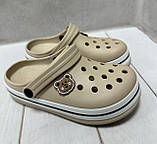 Дитячі сабо крокси crocs Luck line 31 20 см бежеві, фото 4