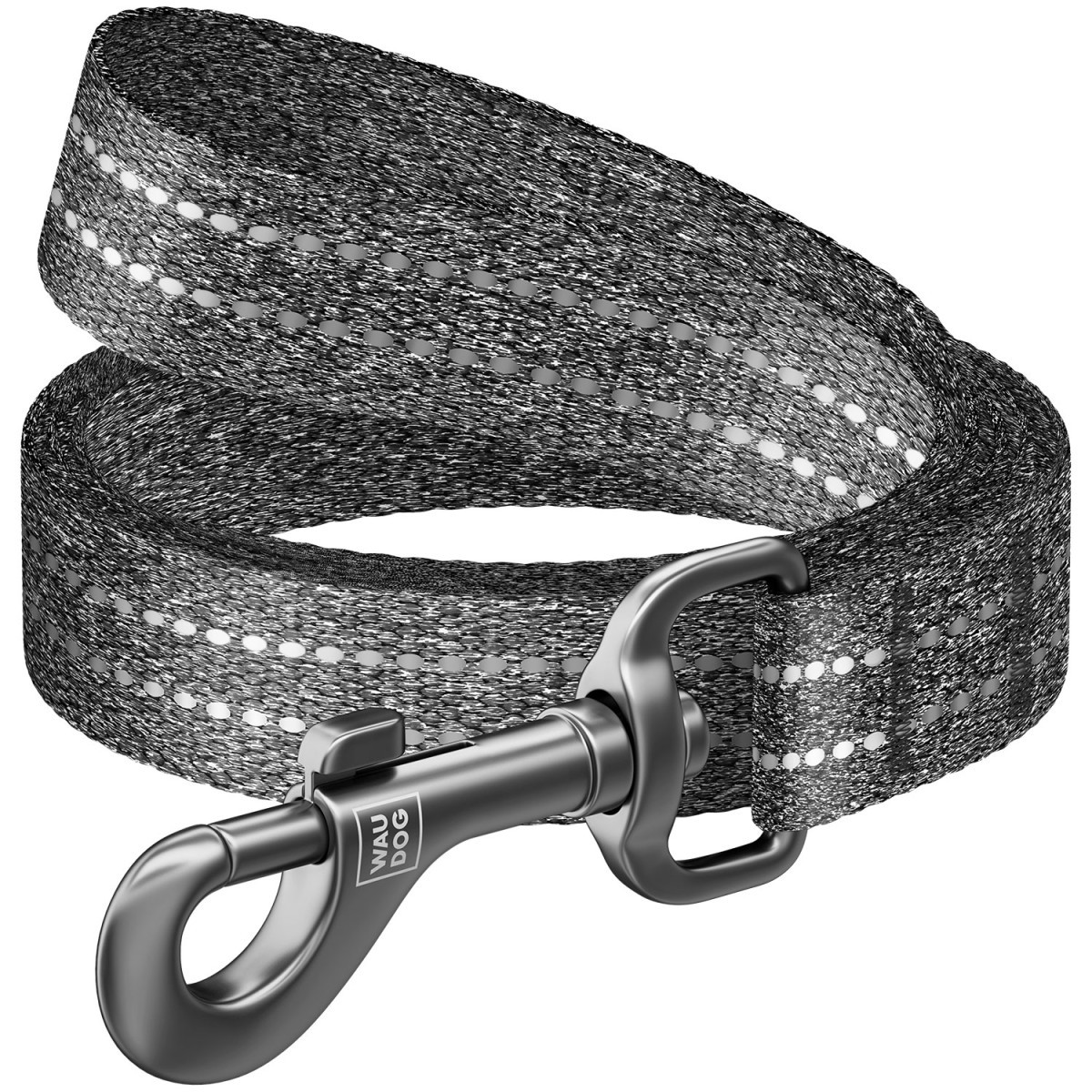 Повідець 500 cм 20 мм Waudog Re-cotton сірий з відновленої бавовни для собак, фото 1