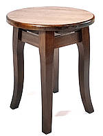 Табурет круглий дерев'яний із масиву дерева бук темний горіх