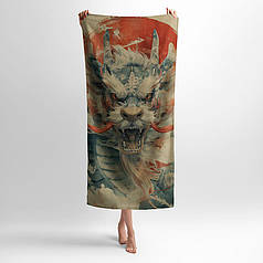 Рушник з принтом «Японський білий рогатий дракон. Japanese white horned dragon»