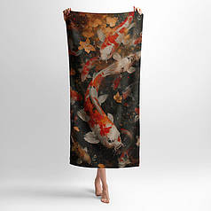 Рушник з принтом «Яскравий японський короп. Colorful Japan carp»