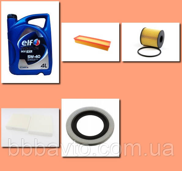 Набір для ТО двигуна фільтрів та оливи Peugeot 207 Двигатель 1.4 i 16v 90  (2006—2012 ), фото 1