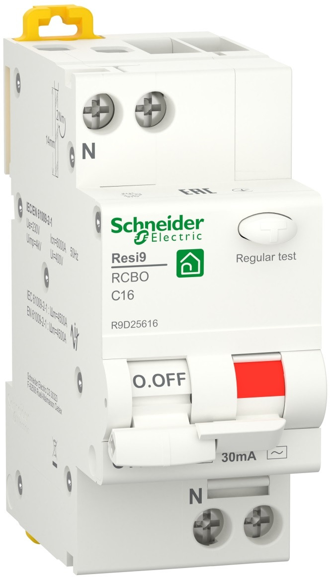 ДИФ АВТ RESI9 6kA 1P+N 16A C 30mA АC, Schneider Electric