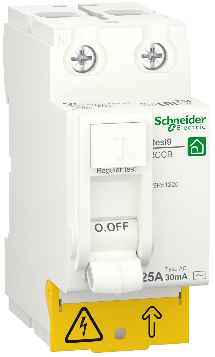 ДИФ РЕЛЕ RESI9 2P 25A 30mA АС, Schneider Electric