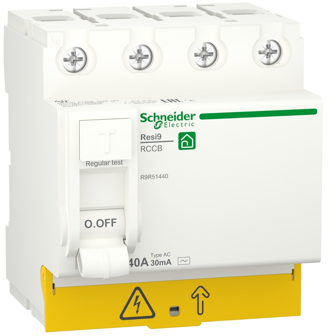 ДИФ РЕЛЕ RESI9 4P 40A 30mA АС, Schneider Electric