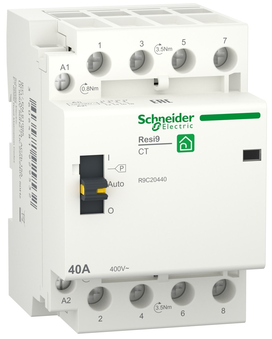 КОНТАКТОР RESI9 3P+N 40A 4NO ~230В/50Гц, Schneider Electric