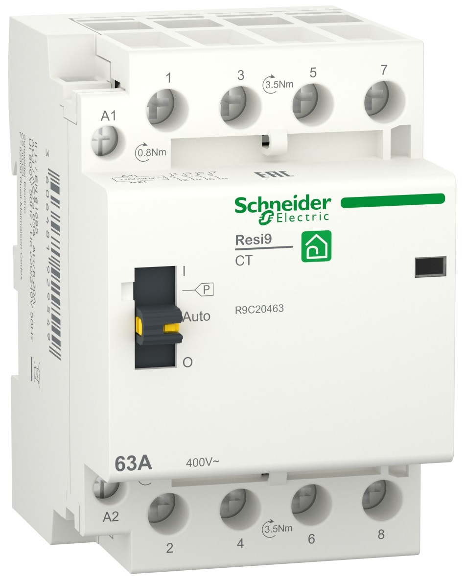КОНТАКТОР RESI9 3P+N 63A 4NO ~230В/50Гц, Schneider Electric