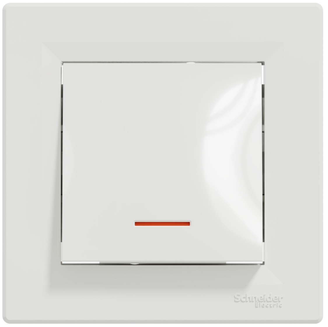 Перемикач 1-клавішний з підсв. самозаж., білий Asfora , Schneider Electric