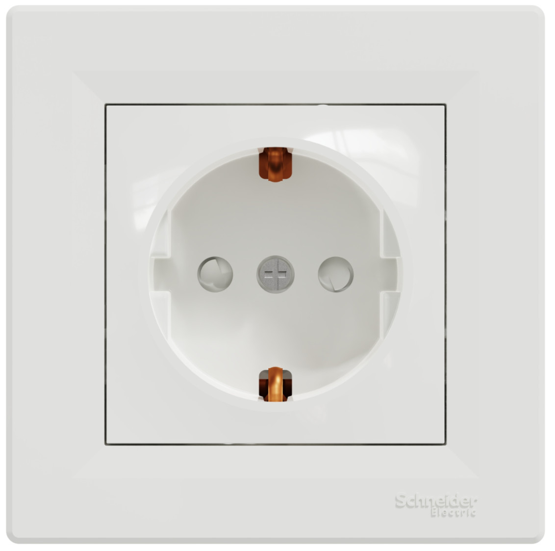 Розетка з заземл. конт. з зах. шт., білий Asfora , Schneider Electric