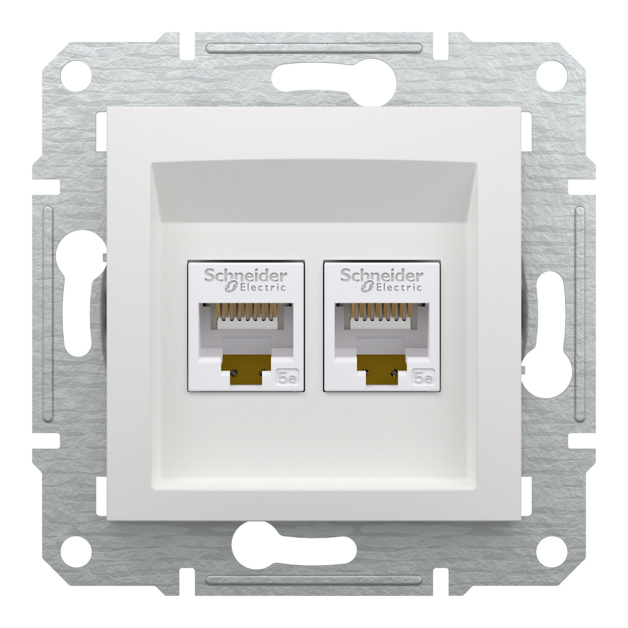 Розетка комп. 2хRJ45 кат.5е UTP, біла, без рамки Asfora, SCHNEIDER ELECTRIC