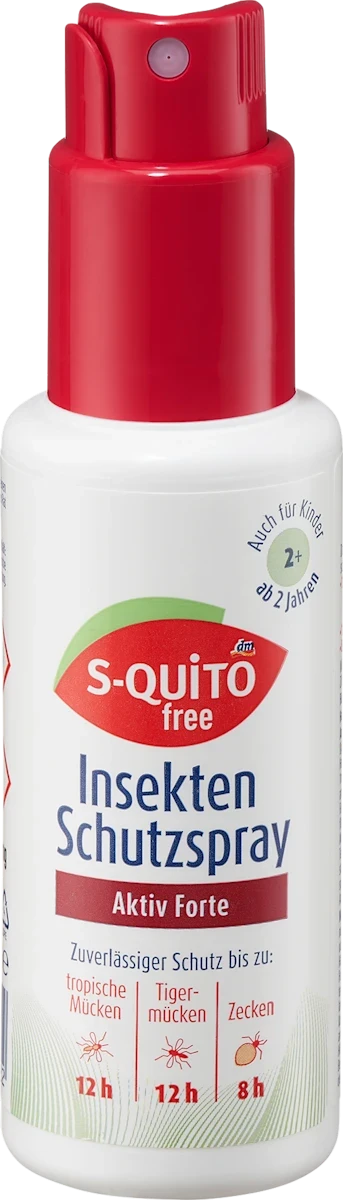 Защитный спрей от насекомых S-quito free Insektenschutzspray Aktiv Forte, 100 мл.
