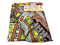 Простынь на резинке односпальная "Майнкрафт" | Бязь 90х200 см