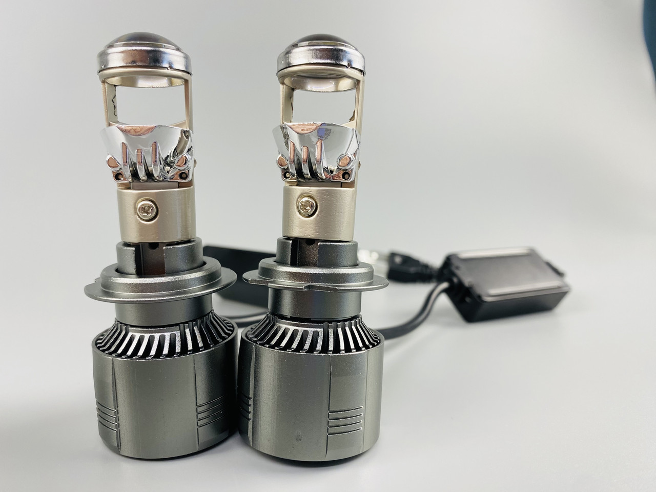 Лампа світлодіодна комплект 2 шт. 12 V 90 W set (реальних ватів) LED + лінза + цоколь H7, фото 1