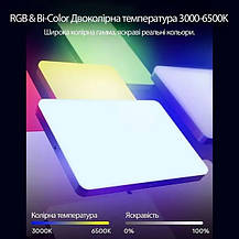 Прямокутна led rgb лампа для фото відео та відео зйомки з регулюванням яскравості 22.5х16см, фото 3